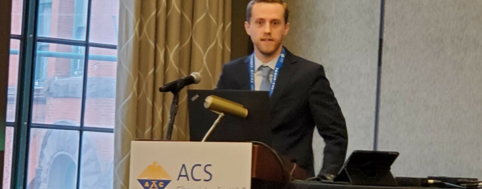 Walker Tuff presents his research at ACS Spring meeting in Indianapolis